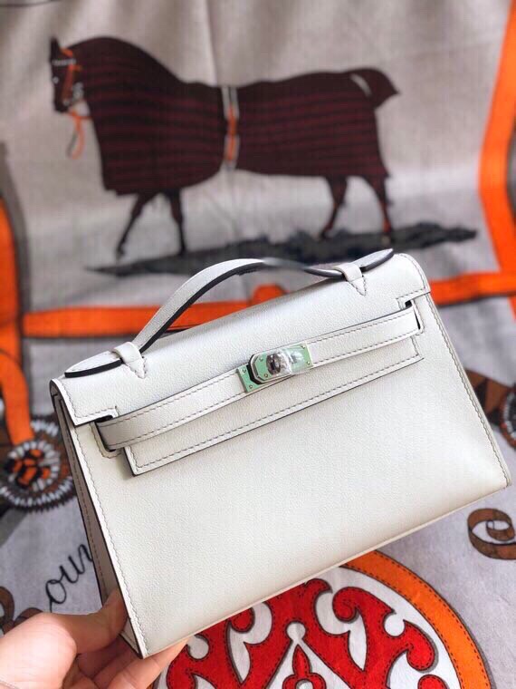 에르메스 미니 켈리백22 끄레 은장 스위프트